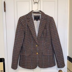 J. Crew Women’s Houndstooth Plaid Wool Blazer Jacket